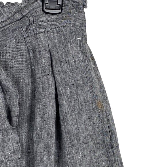 Mast 1883 Pants Womens Size L 100%  Linen Crop Wide Leg Gray High Rise Lagenlook - Picture 6 of 6